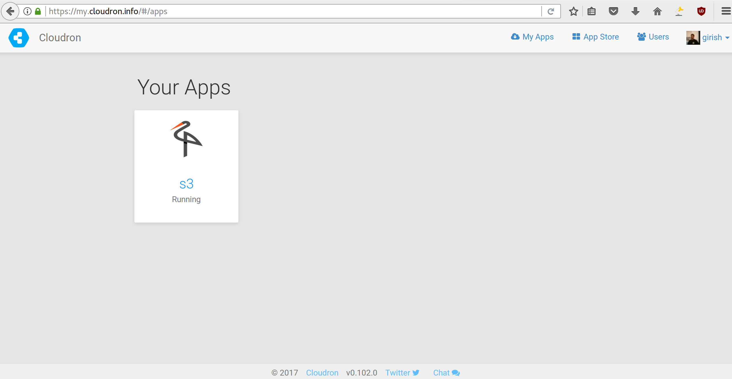MinIO is installed on Cloudron