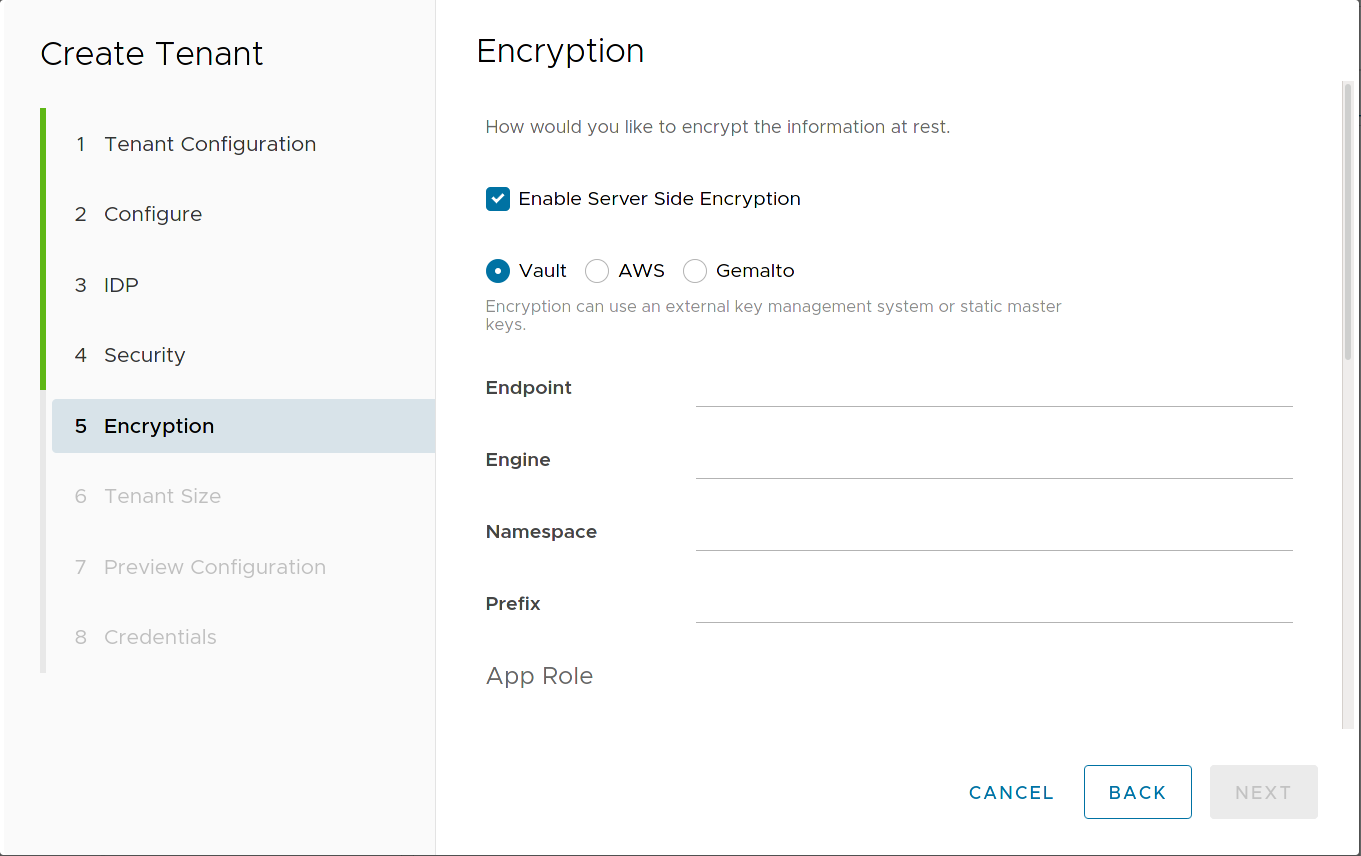 MinIO Tenant Encryption Hashicorp Vault